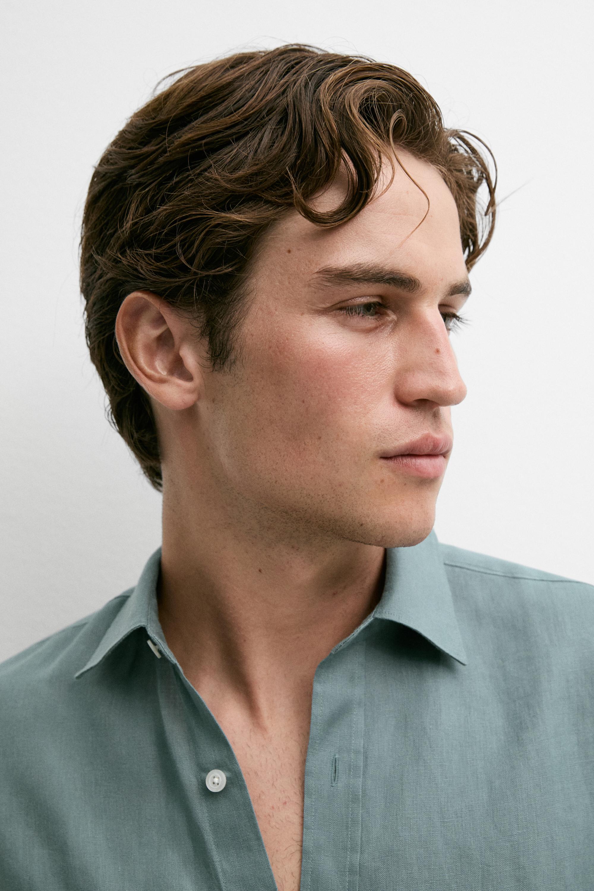 100% linen slim fit shirt